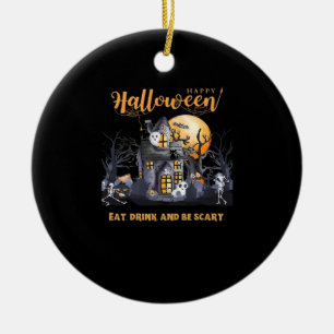 Eat Drink And Be Scary Classic Ceramic Ornament