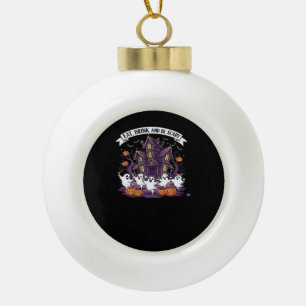 Eat Drink And Be Scary Classic Funny Retro Ceramic Ball Christmas Ornament