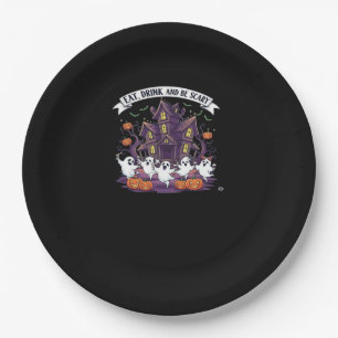 Eat Drink And Be Scary Classic Funny Retro Paper Plates