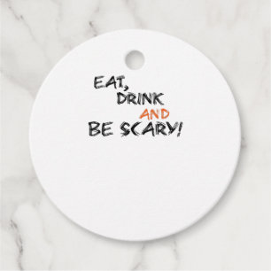 Eat Drink And Be Scary Classic Retro Favor Tags