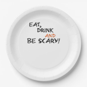 Eat Drink And Be Scary Classic Retro Paper Plates