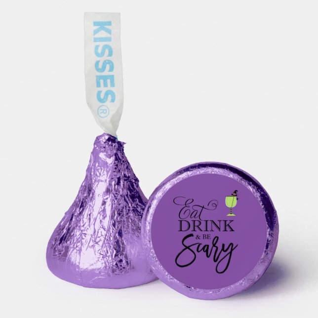 "Eat, Drink and Be Scary" Classic Round Sticker Hershey®'s Kisses® (Front)
