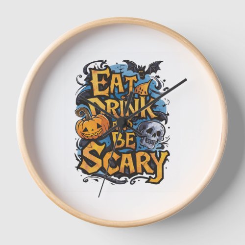 Eat Drink and Be Scary Clock