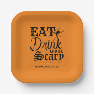 Eat Drink and be Scary Family Halloween Party Paper Plates