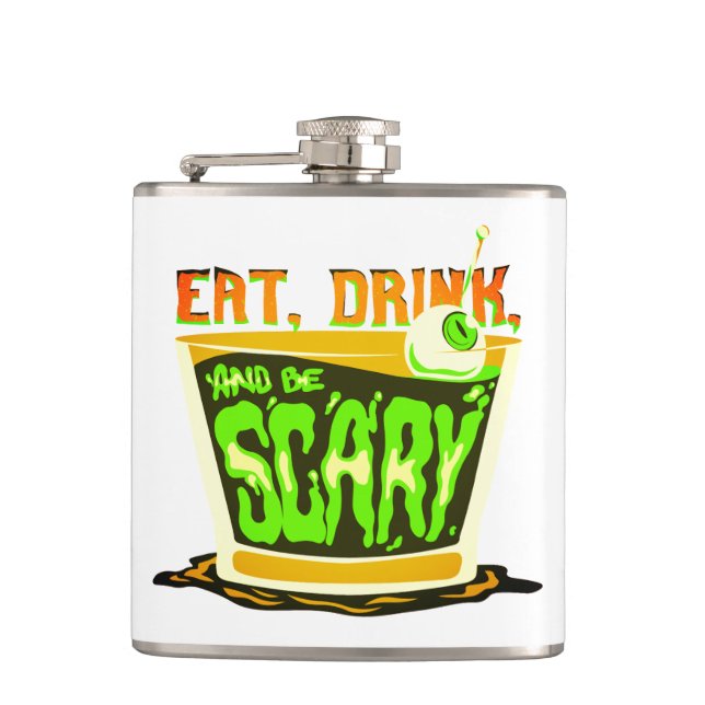 Eat drink and be scary flask (Front)