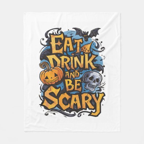 Eat Drink and Be Scary Fleece Blanket