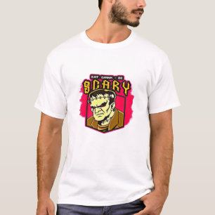 Eat Drink And Be Scary Frankenstein Halloween Crea T-Shirt