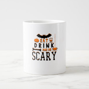 Eat Drink And Be Scary Funny Halloween Quote Giant Coffee Mug
