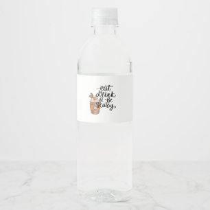 Eat Drink And Be Scary Funny Trendy Water Bottle Label
