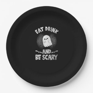 Eat Drink And Be Scary Ghost For A Boo Fan Paper Plates