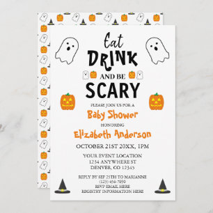Eat, Drink and Be Scary Halloween Baby Shower Invitation