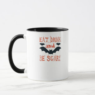 Eat Drink And Be Scary Halloween Bats Party Hallow Mug