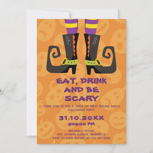 Eat Drink and be Scary Halloween Block Party Invitation