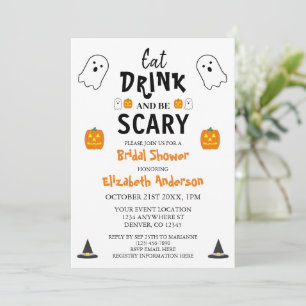 Eat, Drink and Be Scary Halloween Bridal Shower Invitation