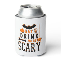 eat drink and be scary halloween can cooler