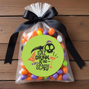 Eat Drink and Be Scary Halloween Classic Round Sticker