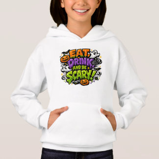 Eat Drink And Be Scary Halloween Comic Art Hoodie