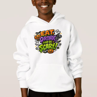Eat Drink And Be Scary Halloween Comic Art Hoodie