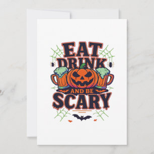 Eat Drink And Be Scary Halloween Design Creative S Holiday Card