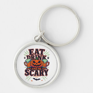Eat Drink And Be Scary Halloween Design Creative S Keychain