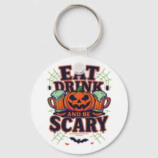 Eat Drink And Be Scary Halloween Design Creative S Keychain