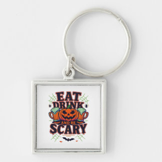 Eat Drink And Be Scary Halloween Design Creative S Keychain