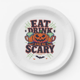 Eat Drink And Be Scary Halloween Design Creative S Paper Plates
