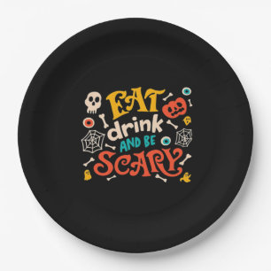 Eat Drink And Be Scary Halloween Design Essential Paper Plates