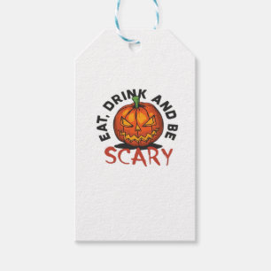 Eat Drink And Be Scary Halloween Design Gift Tags
