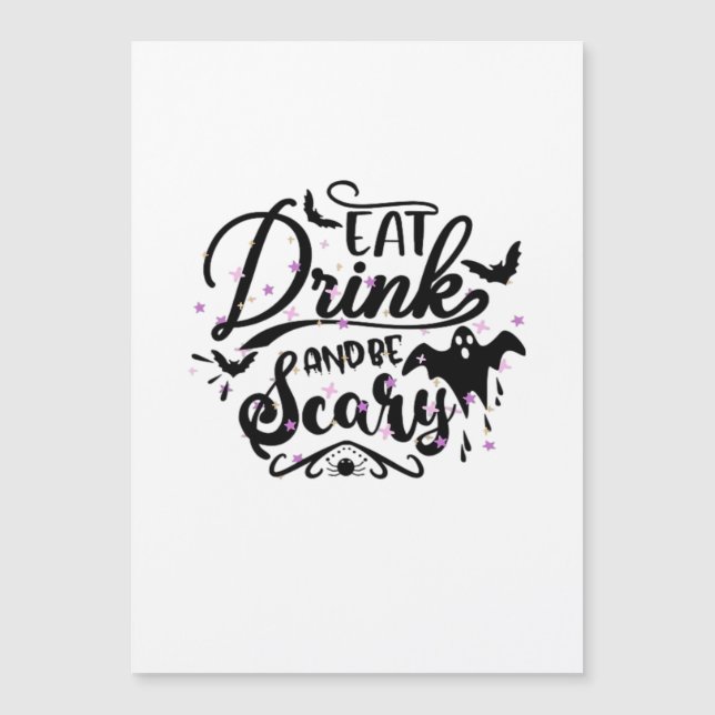 Eat Drink And Be Scary Halloween Design Trendy Art (Front)