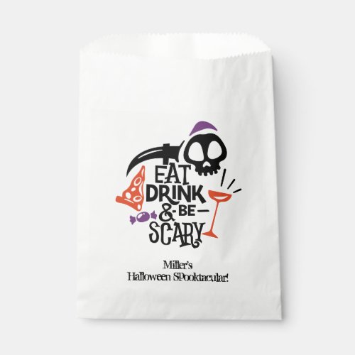 Eat Drink and Be Scary Halloween Favor Bag