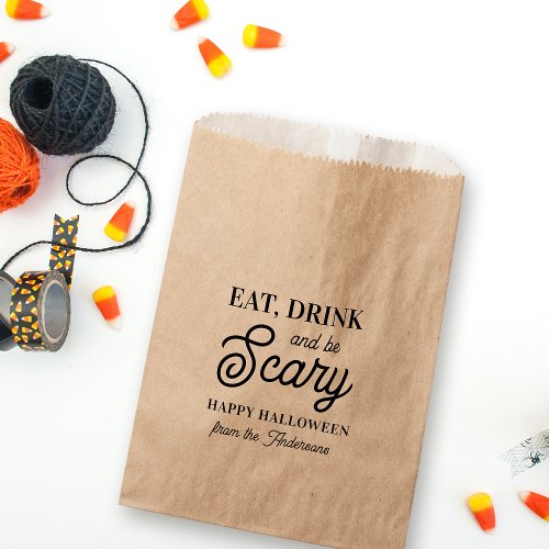 Eat Drink and Be Scary Halloween Favor Bag