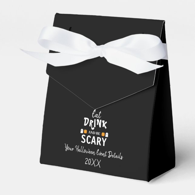 Eat, Drink and Be Scary Halloween Favor Boxes (Front Side)