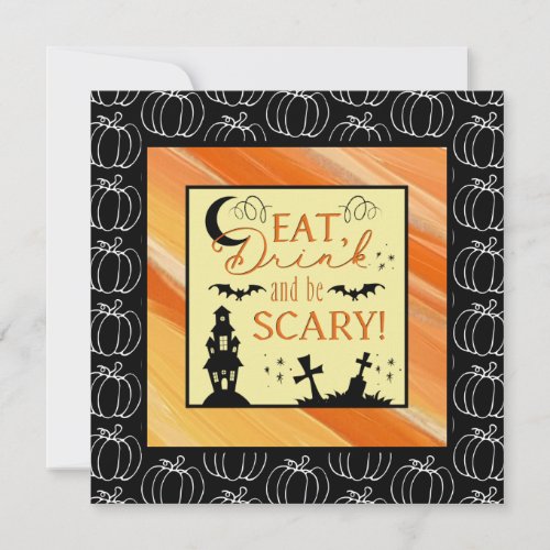 Eat Drink and Be Scary Halloween Flat Card
