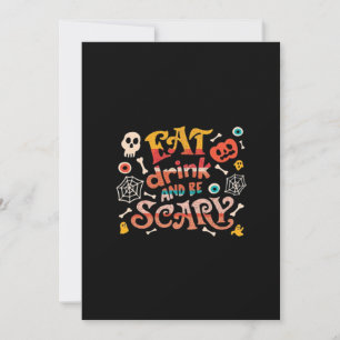 Eat Drink And Be Scary Halloween Funny Essential C Holiday Card