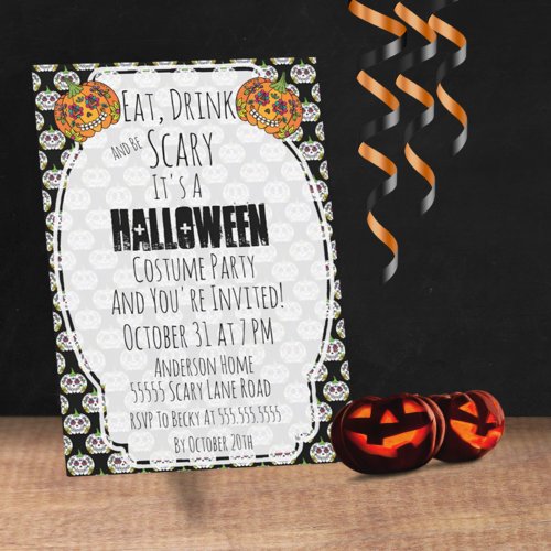 Eat Drink and Be Scary Halloween Invitation
