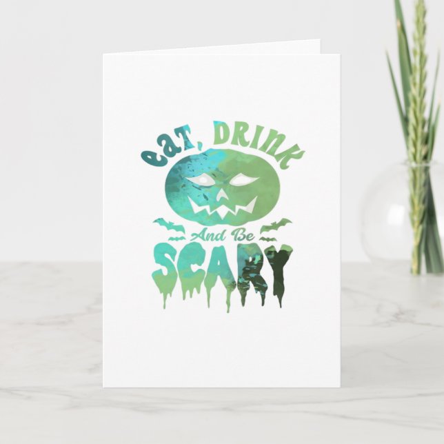 Eat Drink And Be Scary Halloween Light Card (Front)
