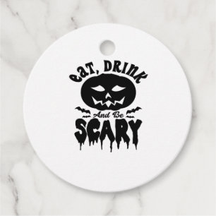 Eat Drink And Be Scary Halloween Light Cool Unique Favor Tags