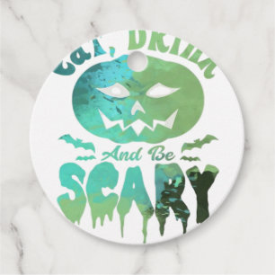 Eat Drink And Be Scary Halloween Light Favor Tags