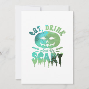 Eat Drink And Be Scary Halloween Light Holiday Card
