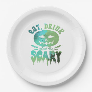 Eat Drink And Be Scary Halloween Light Paper Plates