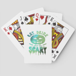 Eat Drink And Be Scary Halloween Light Poker Cards