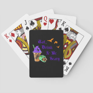 Eat Drink And Be Scary Halloween Minimal Clean Poker Cards
