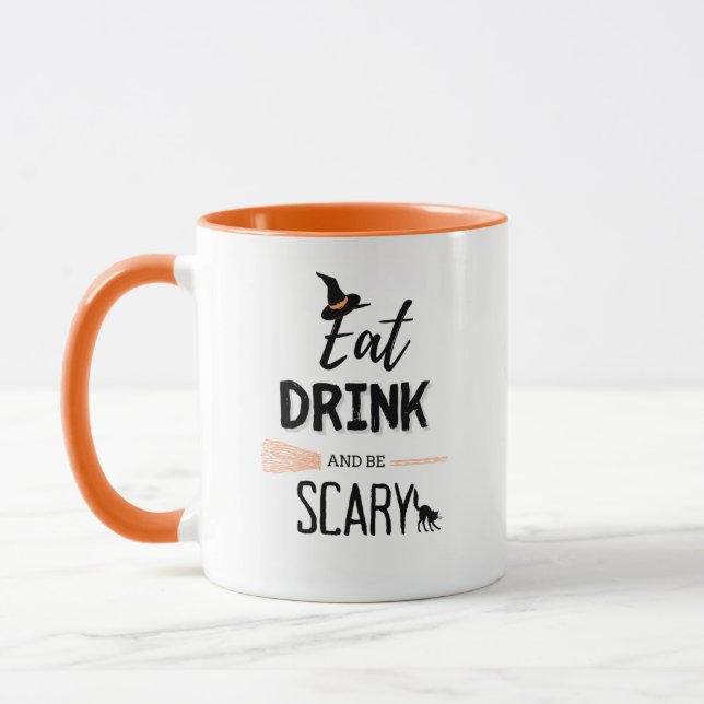 Eat, Drink, and Be Scary Halloween Mug (Left)