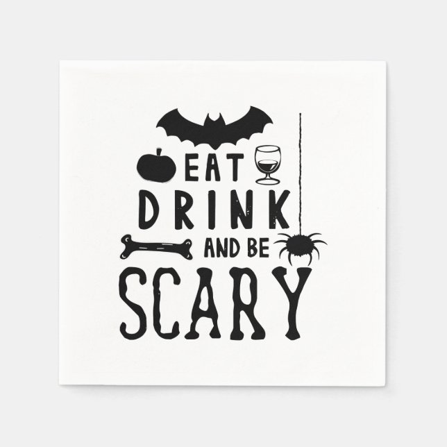 eat drink and be scary halloween napkins (Front)