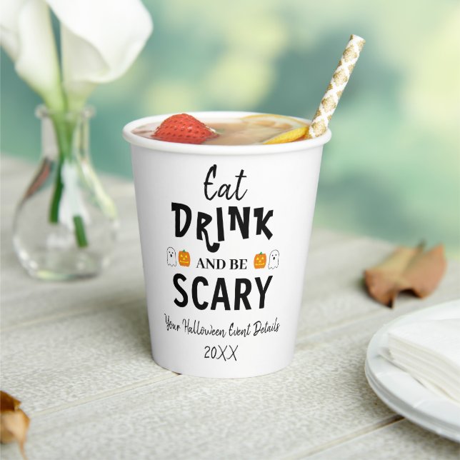 Eat, Drink and Be Scary Halloween Paper Cups (Insitu)