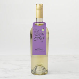 "Eat, Drink and Be Scary" Halloween Party Bottle Hanger Tag