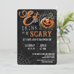 Eat, Drink, and Be Scary Halloween Party Invitation