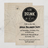 Eat Drink and Be Scary Halloween Party  Invitation
