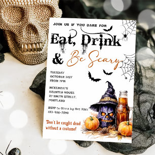 Eat Drink And Be Scary Halloween Party Invitation